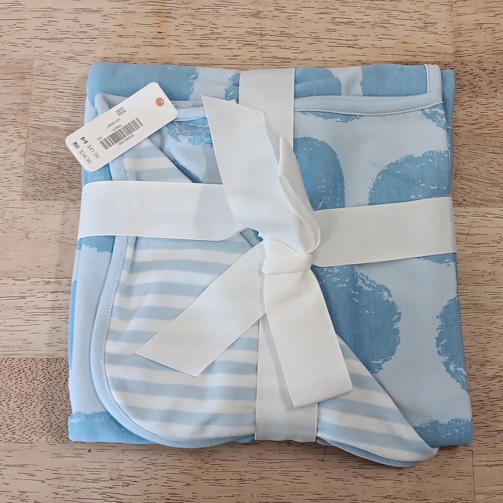Gymboree Blue and White Baby Blanket